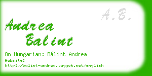 andrea balint business card
