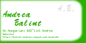 andrea balint business card